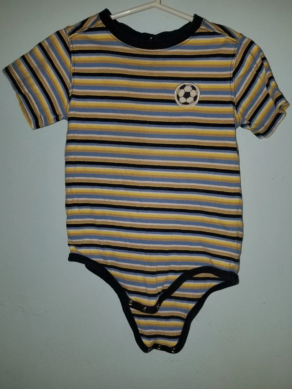 Okie Dokie Striped Body Suits Short Sleeve Onesies Snaps 24 Months